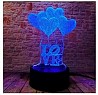 Светильник 3D с сердечками, романтичный ночник, в розницу и оптом